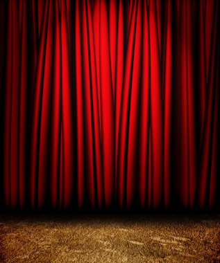 Red theater curtain clipart