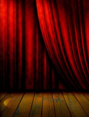 Red theater curtain clipart