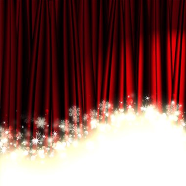 Christmas kırmızı tiyatro perdesi