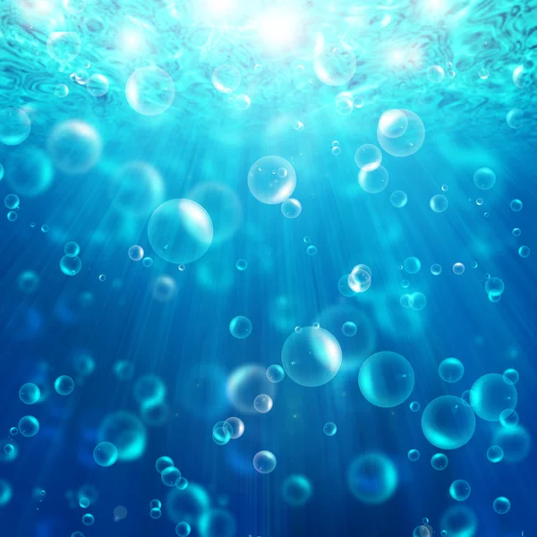파란 물 속에 있는 거품 — 스톡 사진