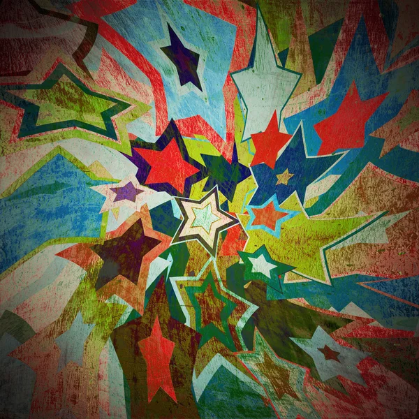 Estrelas coloridas na parede — Fotografia de Stock