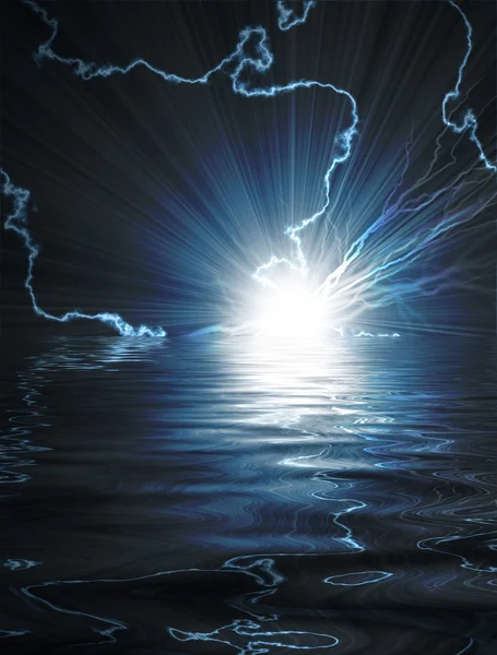 Bright blue flash with lightning — Stock Photo, Image