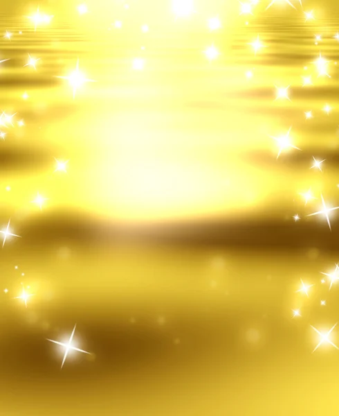 Estrelas em um contexto de ouro — Fotografia de Stock