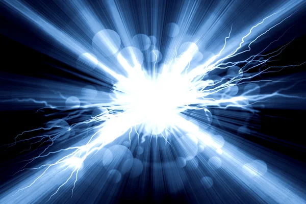 Elektrisk blixt blixt på en blå bakgrund — Stockfoto