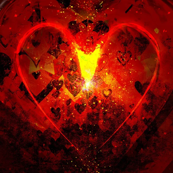 Burning heart — Stock Photo, Image