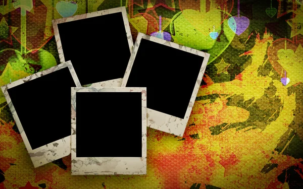Blank photo frame on the grunge military background — Stock Photo, Image