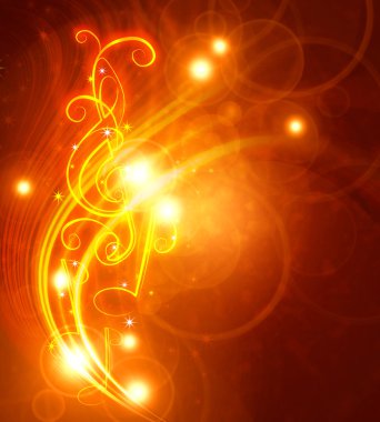 Burning musical symbols clipart