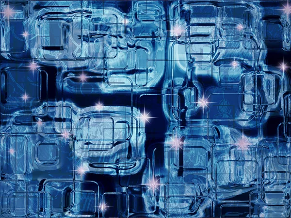 Quadrados de gelo com brilhos — Fotografia de Stock