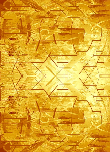 Strålande sol i en gyllene bakgrund — Stockfoto