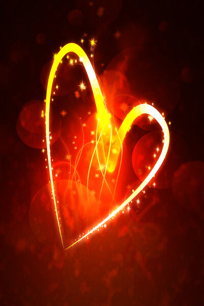 Hot heart valentine dark background
