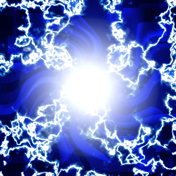 Blaue verdrehte Quadrate mit Blitz — Stockfoto