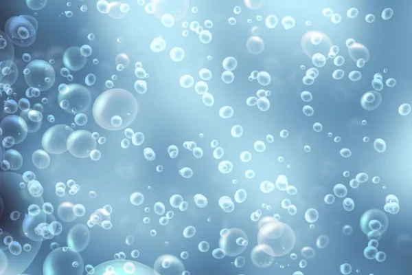 Пузыри в голубой воде — стоковое фото