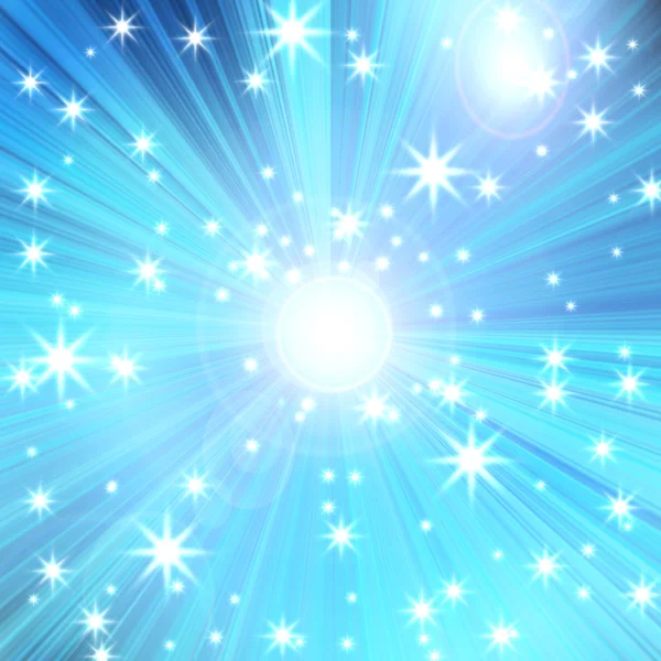 Promieniowe blask promieni i gwiazdy — Zdjęcie stockowe