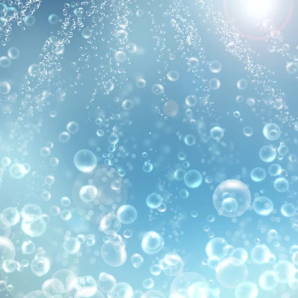 Bubbles in the blue water — Stock Photo, Image