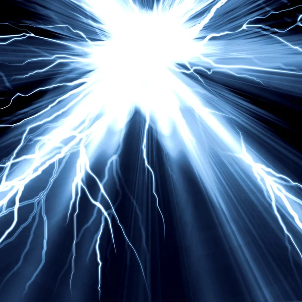 Flash électrique de foudre sur une obscurité — Photo