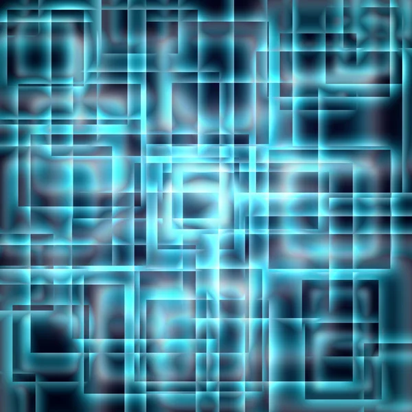 Brilhando quadrados azuis em um fundo escuro — Fotografia de Stock
