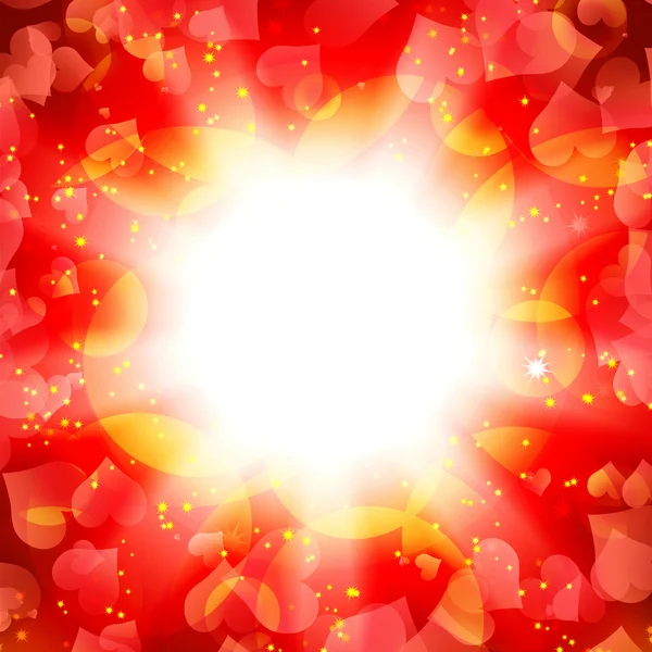 Абстрактное солнце с сердцами — стоковое фото
