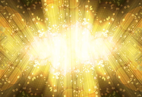 Parlak ışınları ve yatay bir arka plan üzerinde parlama yıldız — Stok fotoğraf