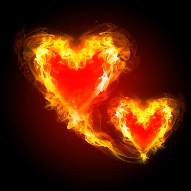 Burning hearts clipart