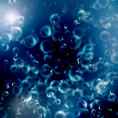 Bubbles in the blue water clipart