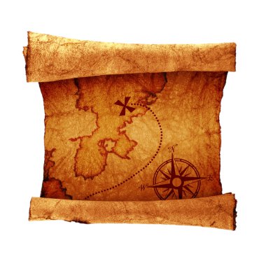 Old treasure map clipart