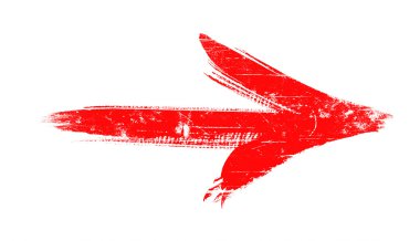 Red grunge arrow clipart
