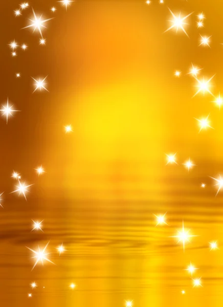 Звезды на фоне золотой и размытой волны — стоковое фото