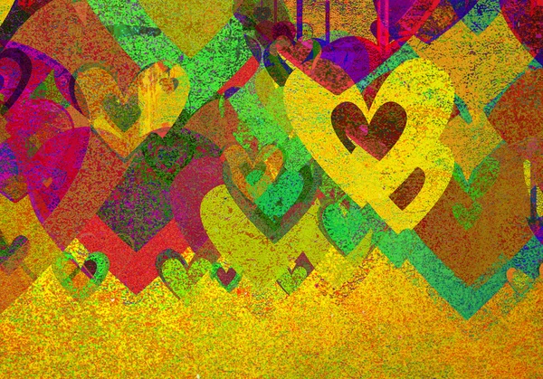 Hearts on grunge background — Stock Photo, Image