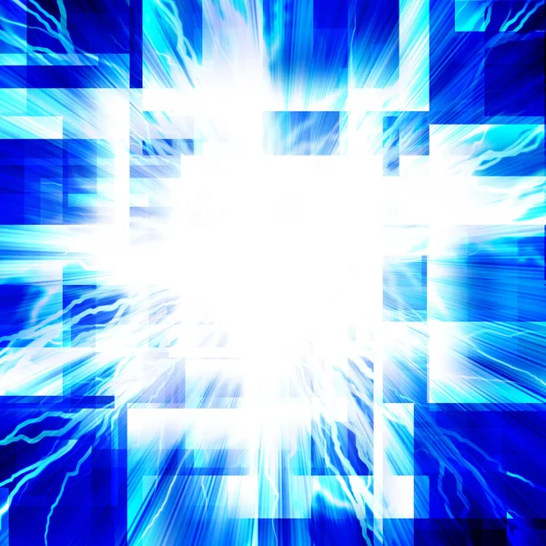 Blue squares with lightning. — Stock Photo, Image