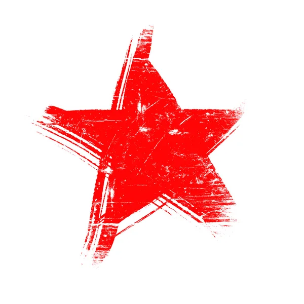 赤いグランジ星 — ストック写真
