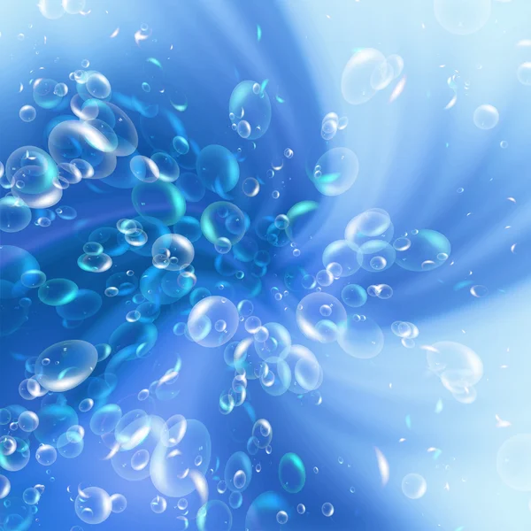 Bubliny v modré vodě — Stock fotografie