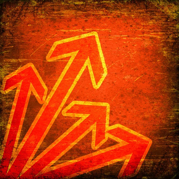 Grunge rode pijlen — Stockfoto