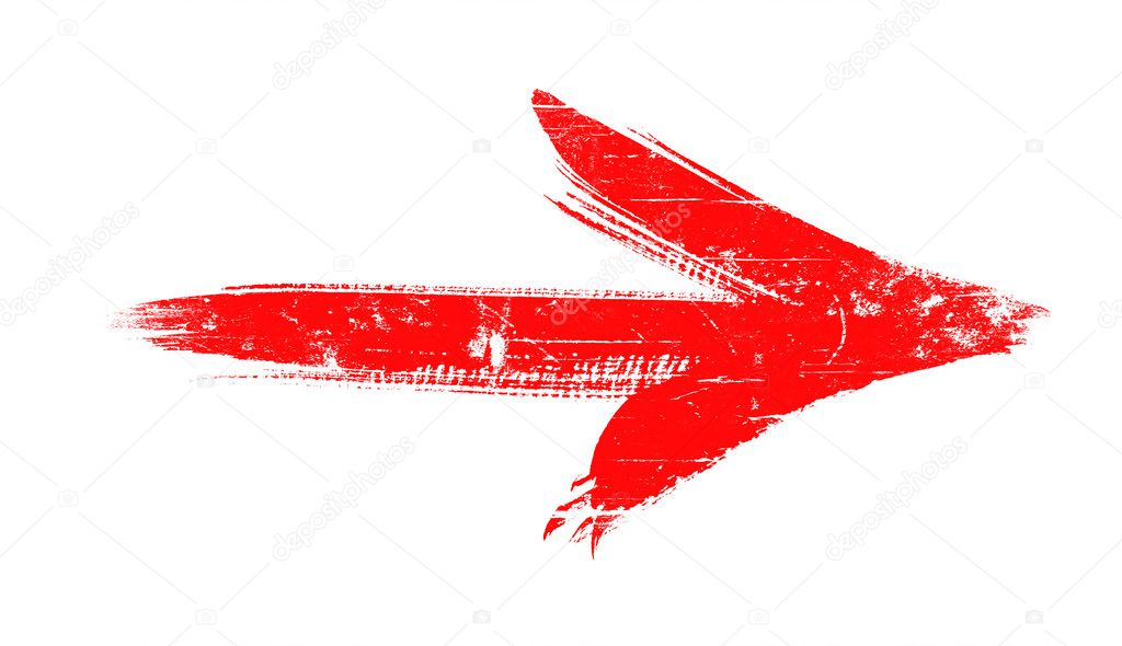 Red grunge arrow