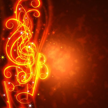 Burning musical symbols clipart