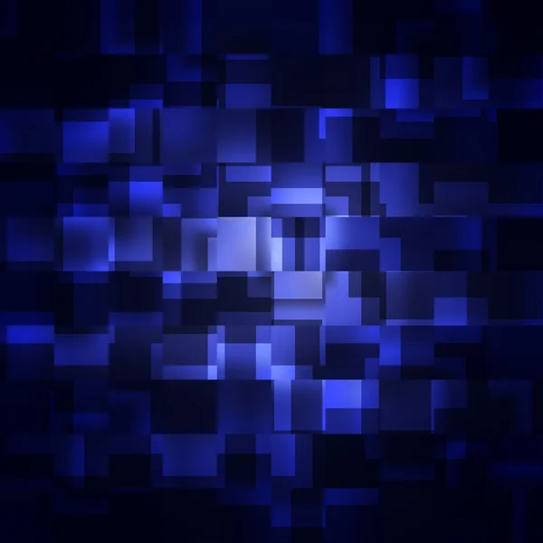 在黑暗的背景上的蓝色正方形 — 图库照片