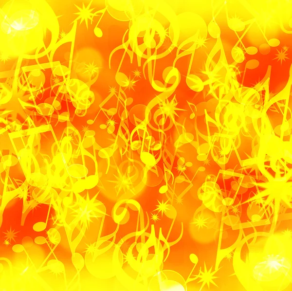 Background with music notes and stars — Stock Photo, Image