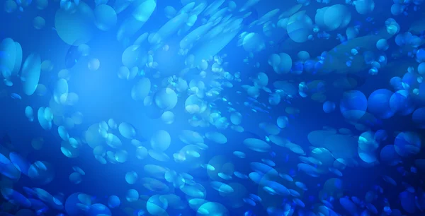 Buborékok a kék vízben — Stock Fotó