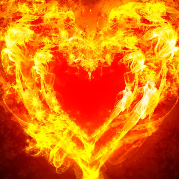 Brennendes Herz — Stockfoto