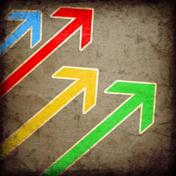 Grunge setas coloridas — Fotografia de Stock
