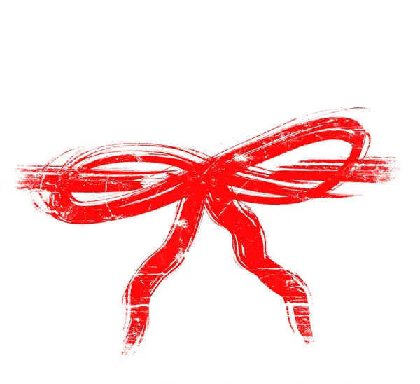 Grunge red bow — Stock Photo, Image