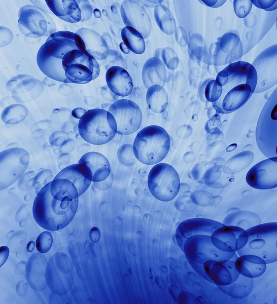 Bolle nell'acqua blu — Foto Stock