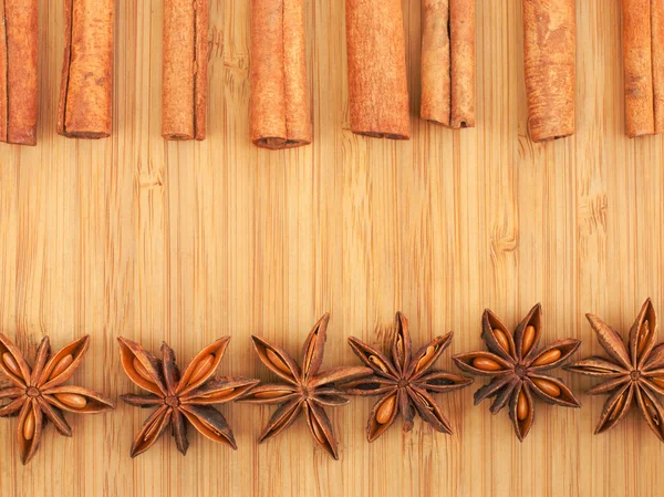 stock image Anise star and several cinnamon sticks