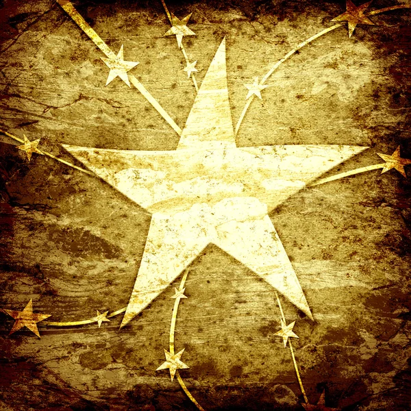 Estrelas com linhas no grunge — Fotografia de Stock