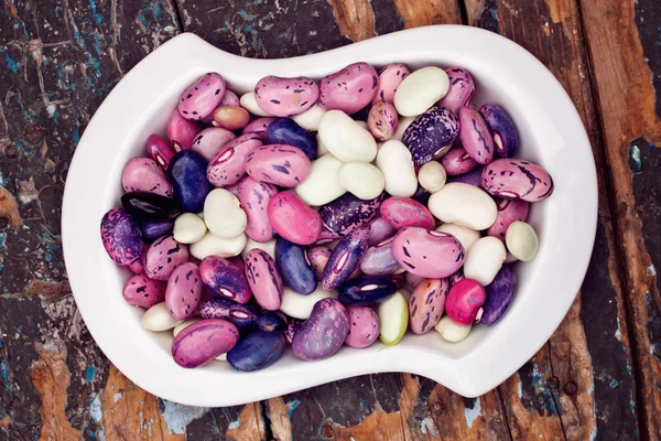 Colored beans in bowl — Stock Photo, Image