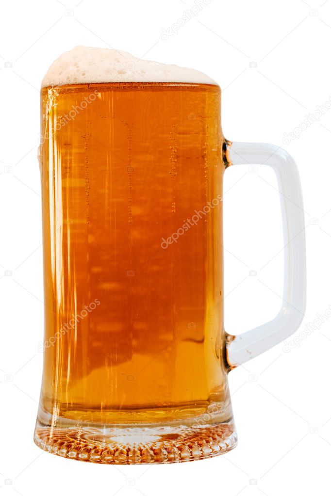 Cold lager beer in glass