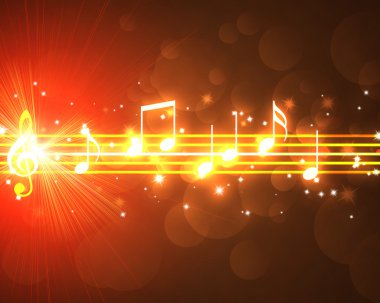 Burning musical symbols clipart