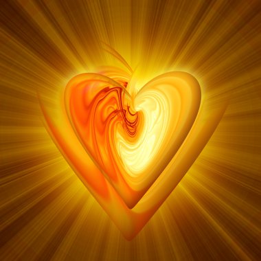 Abstract amber heart clipart