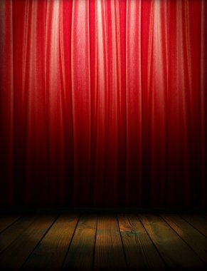 Red theater curtain clipart