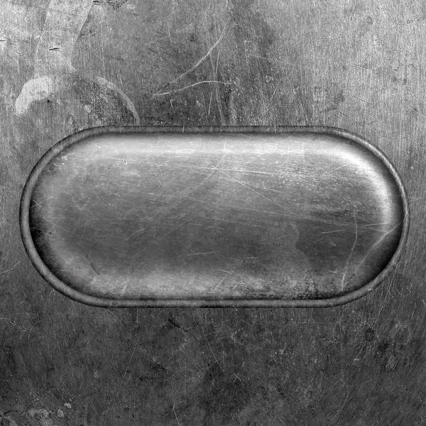 Oval metal plate — Stock Photo, Image