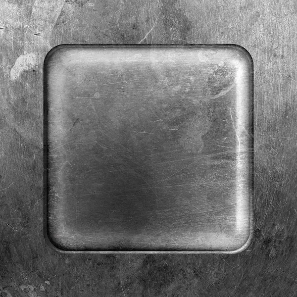 Square metal plate — Stock Photo, Image